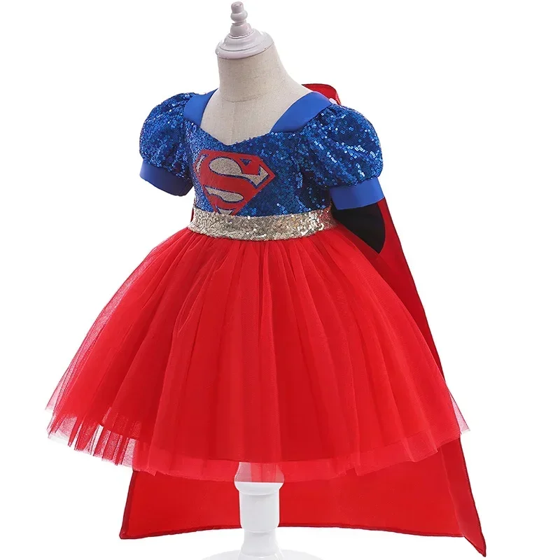 GIrls Clothes Dresses Fancy Carnival Easter  Role Play Dress Halloween Supergirl Anime Women Costumes Girls Clothing Superman