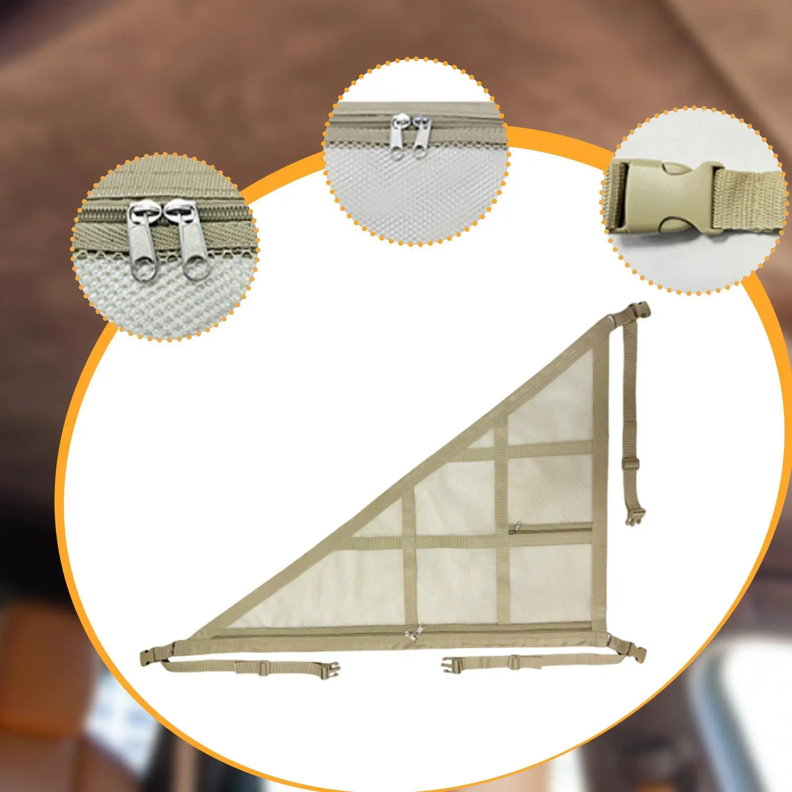 شبكة شحن سقف السيارة أنيقة مع سحاب توفير حقيبة تخزين مثلث لسيارة فان تستخدم لمسافات طويلة أثناء القيادة والسفر #5