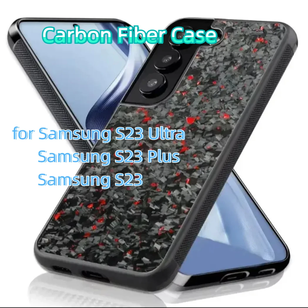 

S23 Carbon Fiber Case for Samsung S23 Ultra Forging Pattern Shockproof Anti-Fall Back Cover S23 Plus Phone Case