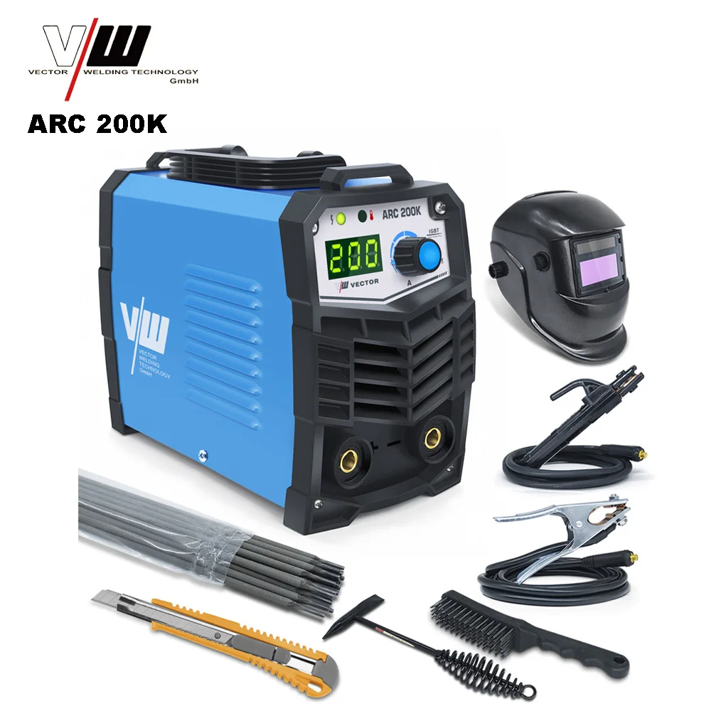 Saldatrice Manuale Vector Welding 200A MMA Con Elettrodo, Hotstart, Arc Force, Anti-Stick, Igbt, Portatile Per Casa ARC200K-image