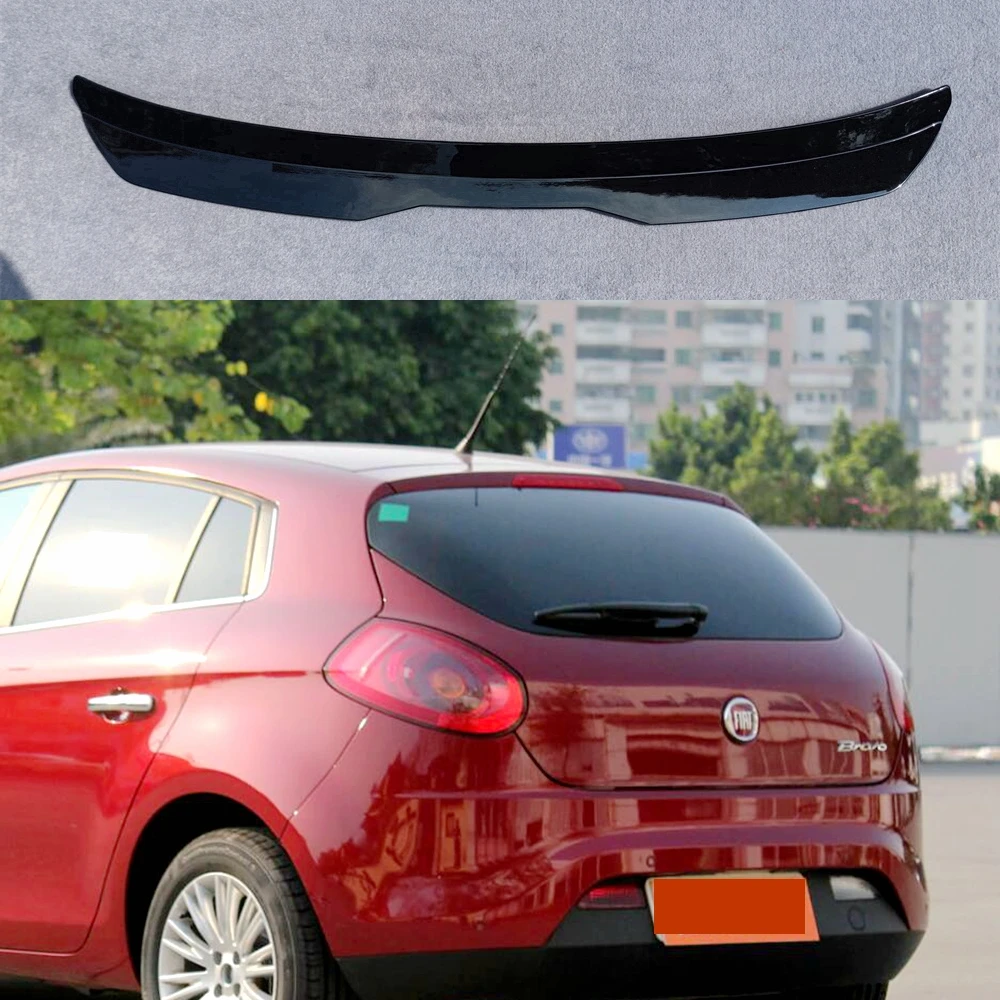 Rear Roof Lip Spoiler For FIAT BRAVO MK2 ABS Plastic Gloss Black Car Tail Wing Universal Spoiler Wing