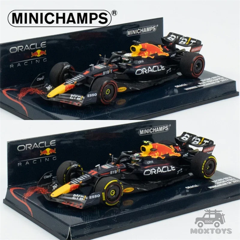 MINICHAMPS 1:43 2022 F1 RB RACING RB18 #1 MAX / #11 SERGIO HUNGARIAN GP Resin Model Car