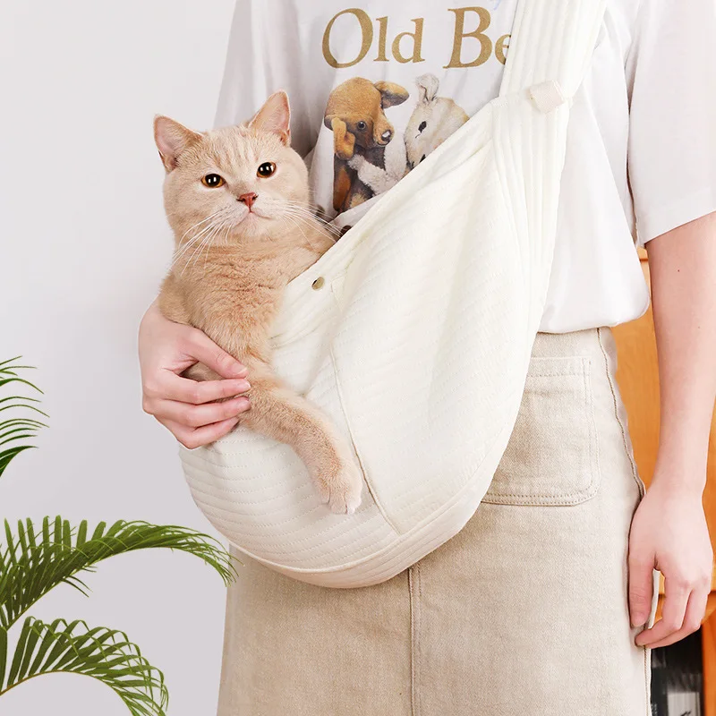 Pet Carrier Cat Bag Portable Outgoing Backpack Crossbody Single Shoulder Cat Bag Outgoing Travel Pets Handbag with Safety Zipper