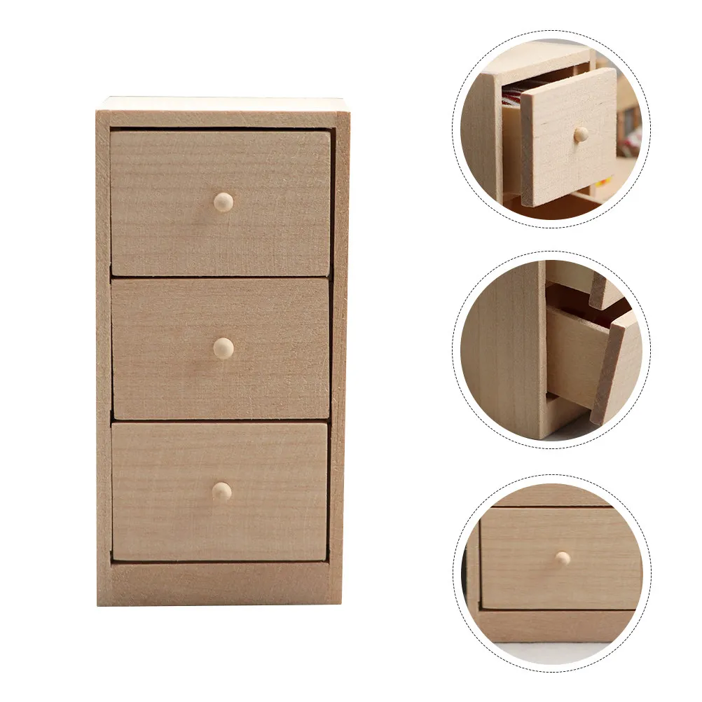 

Деревянный миниатюрный набор мебели для миниатюрного домика, легкий декоративный шкаф, идеально подходит для детской спальни, кукольного домика