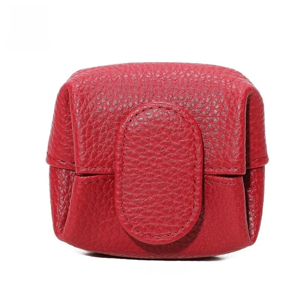 

Мягкий кошелек с узором личи, однотонный, на кнопке, короткий, маленький, квадратный, многофункциональный, для хранения наушников, унисекс