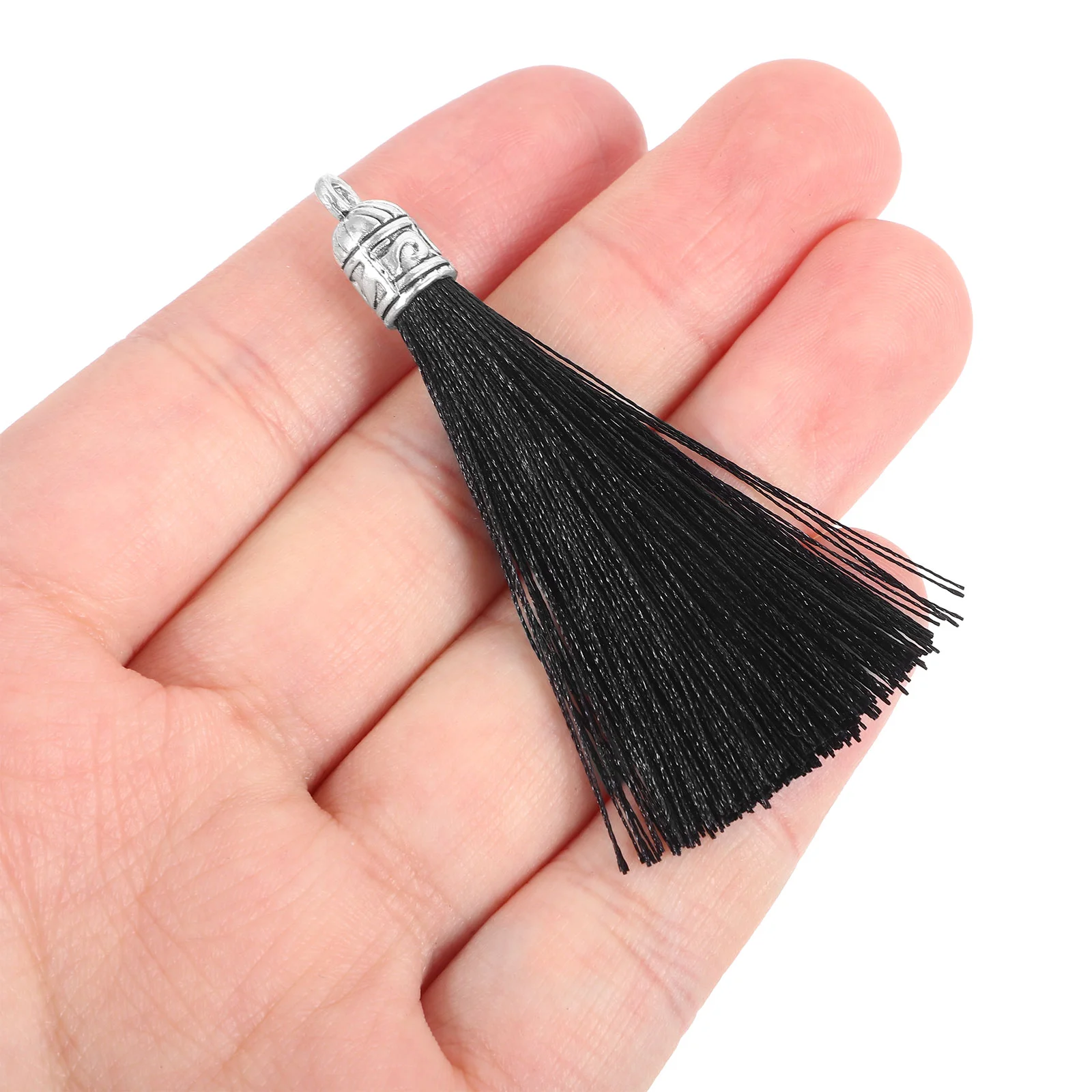 50 Pcs Dream Catcher Pendant Keychain Tassel with Lobster Swivel Polyester Tassels for Jewelry Making