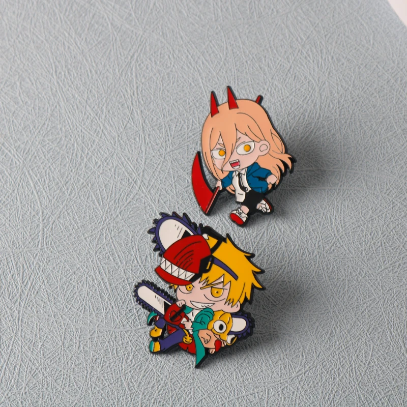 Chainsaw Enamel Pins Cartoon Pochita Makima Brooches Lapel Badges Anime Fashion Jewelry Accessories Gift For Fans Friends