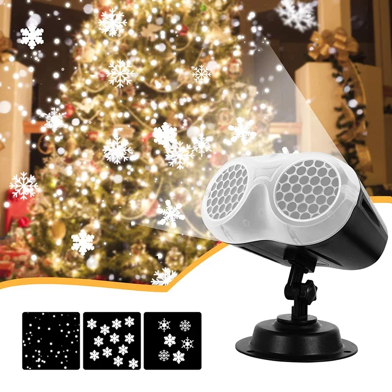 

Christmas Snowfall Projector Light Owl Shape Outdoor Highlight Landscape Dynamic LED Snowflake Projection Lamp for New Year 2024