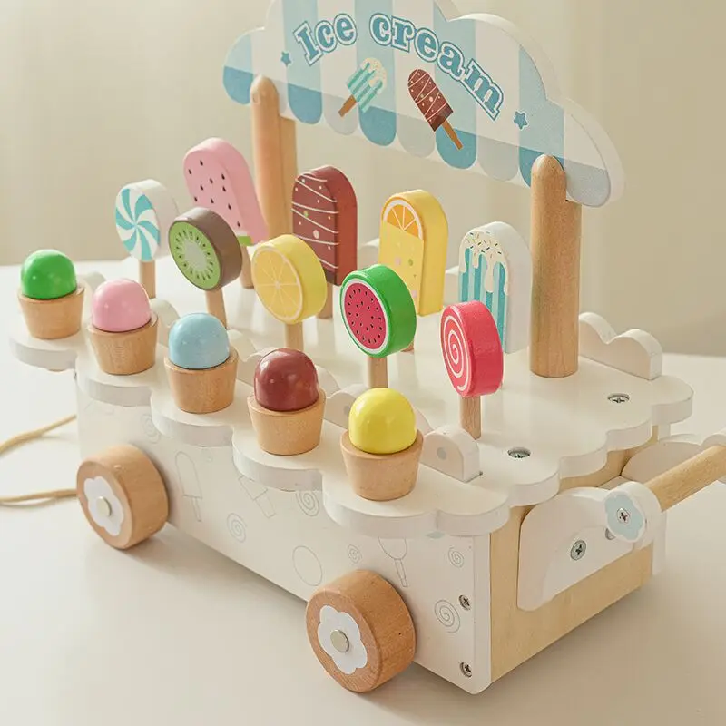 Wooden simulation ice cream role-play children's educational toys