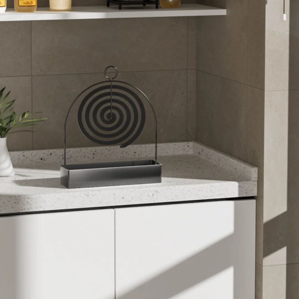 Anti Scalding Mosquito Coil Stand Portable with Handle Coil Incense Burner Rustproof Hanging Coil Vertical Stand Outdoor