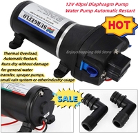 12V 40psi Diaphragm Pump Water Pump Automatic Restart for Yacht Caravan 4.5 GPM 17L/Min
