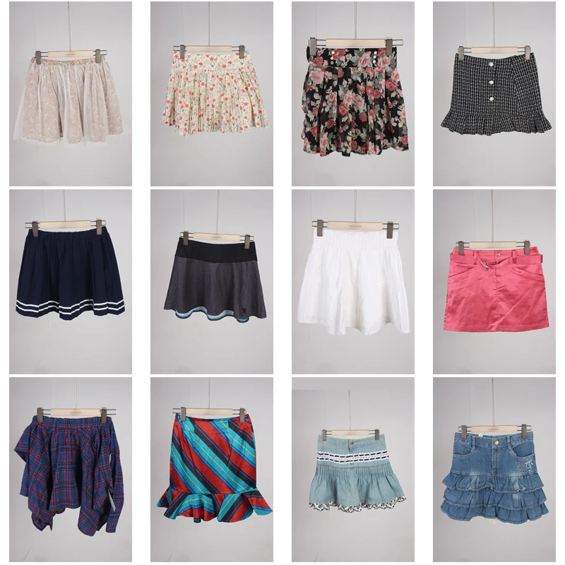 

Vintage Summer Japanese Sle Plaid Skirt Retro Design Denim f-length A-Line Skirt for Girls Student Casual Wear