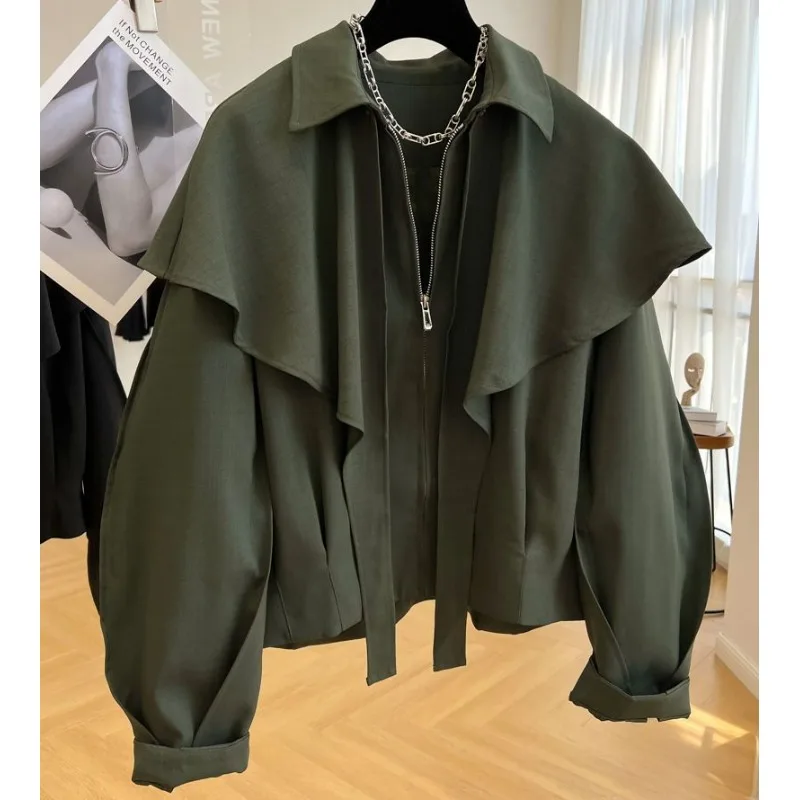 British Style Women's Coat Spring Autumn New Chinese Design Casual Windbreaker Jacket Outerwear Polyester Fiber 100%
