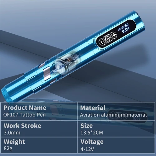 Imagen 2 del producto Pluma de tatuaje inalámbrica, pistola de tatuaje rotativa con potencia de tatuaje, Motor Sin Núcleo, pantalla LED Digital, equipo de tatuaje para artistas de tatuajes