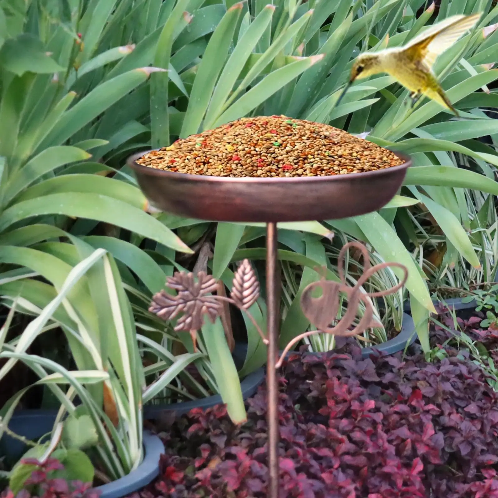 

Миска для ванны для птиц, сверхмощная кормушка для птиц с колышком для крыльца на заднем дворе