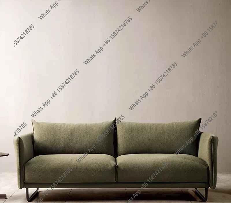 

Italian minimalist sofa wrought iron metal feet living room small apartment modern simple light luxury fabric double