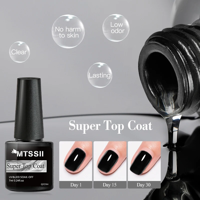 Mtssii Base Top Coat Gel Polish UV Soak off Transparent Gel Varnish Semi Permanent Nail Art Manicure Gel Varnish Matte Top Coat