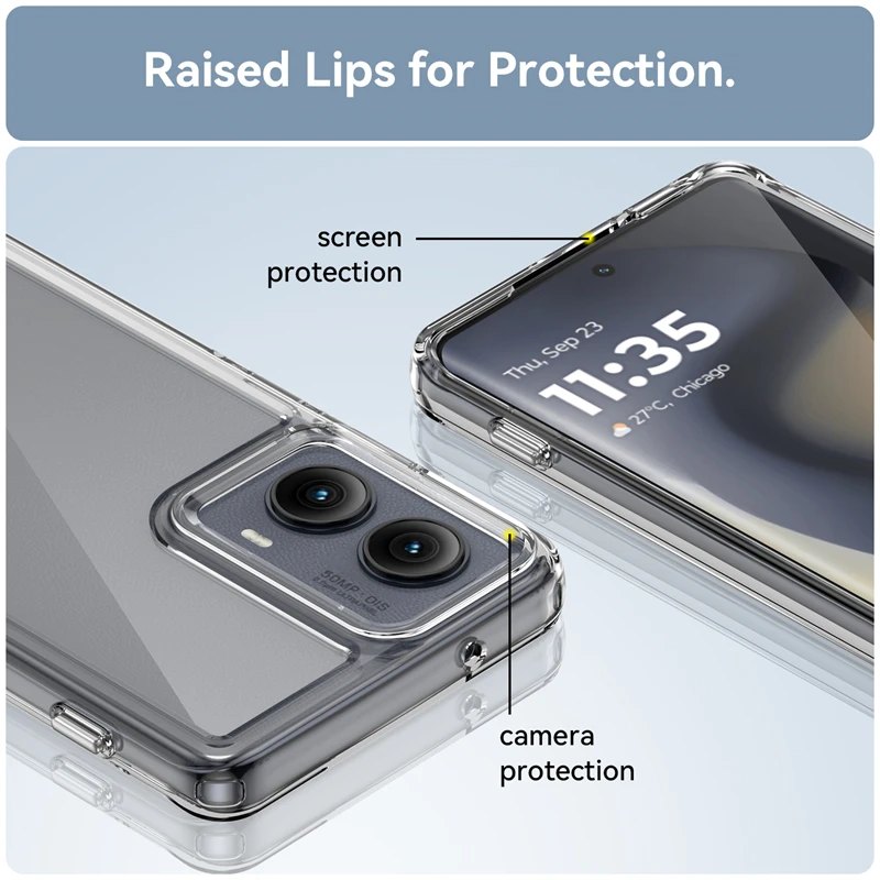 For Motorola Moto Edge 2024 Case Cover Moto Edge 2024 Capas Shockproof Phone Back Transparent Colour Clear Fundas Moto Edge 2024
