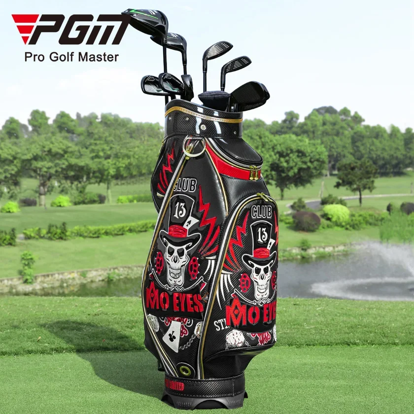 PGM QB112 Fashion skull-pattern high end embroidery wholesale custom logo men staff golf bag waterproof golf bags for sale