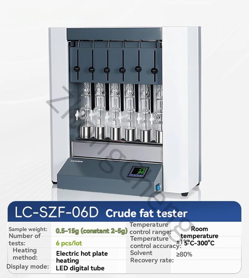 

SZF-06C Crude Fat Meter Digital Display Fat Content Meter Grain Feed Soxhlet Extractor Oil Fat Meter