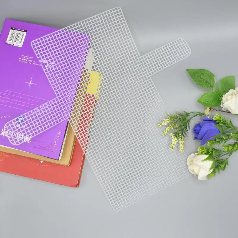 1Pcs Bag Making DIY Handcraft Bags Weaving Material Latch Hook Bags Made Plastic Grid Hook Plastic Weaving Mesh Cloth