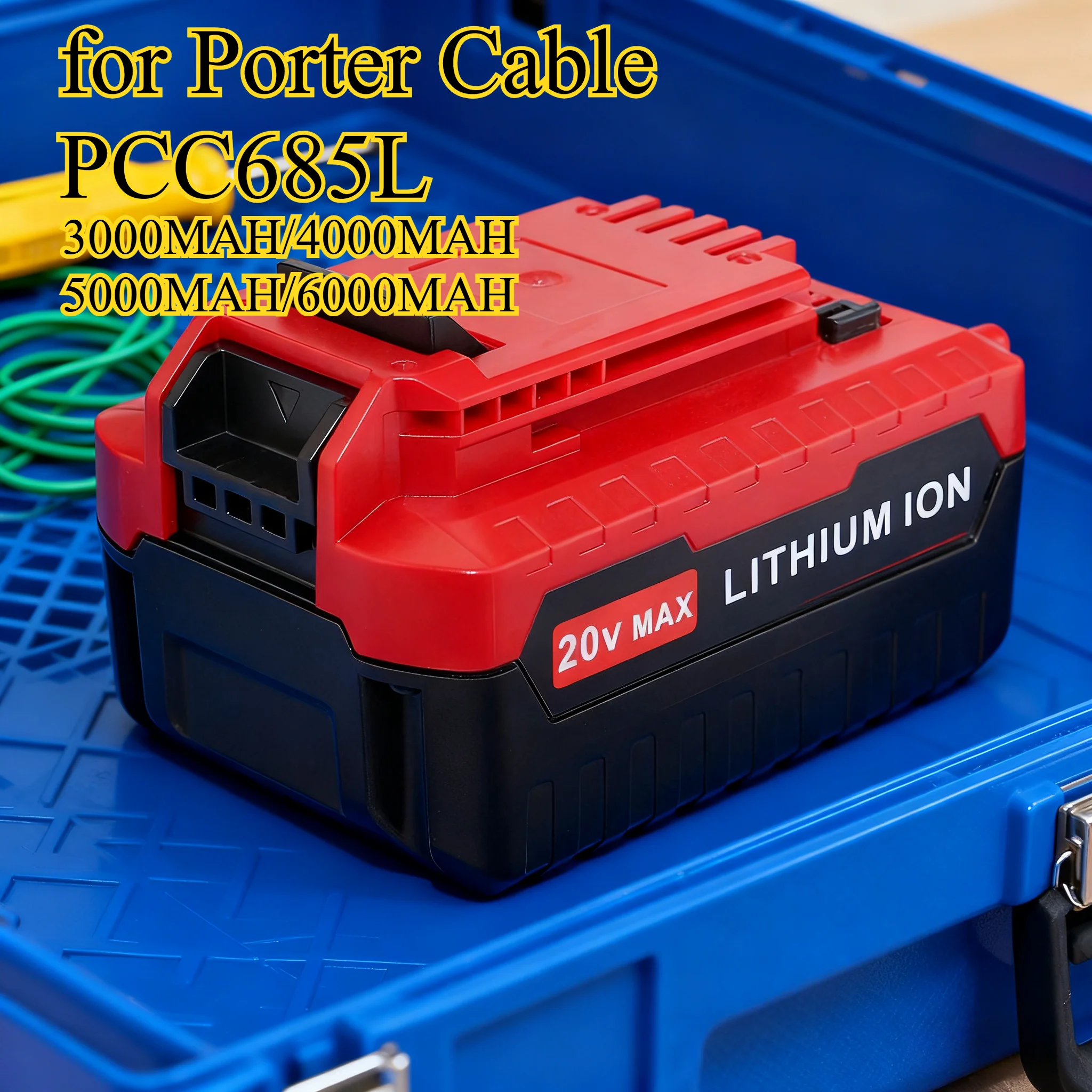 

2PCS 6000mAh 20V Replacement Lithium Battery for Porter Cable PCC685L Power Tools Li-ion Battery with Fast Charging