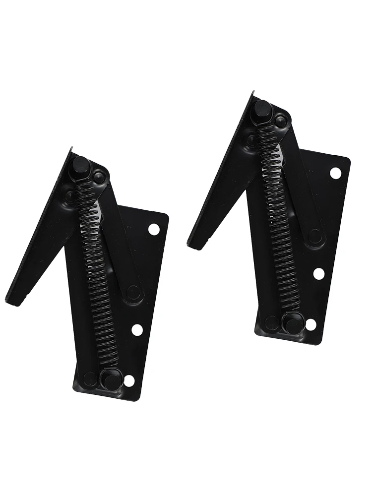 2Pcs Sofa Bed Spring Hinge Angle Mechanism Hinge Flip Up Conceal Connecting Support Plate Spring Hinge Furniture Hardware Black