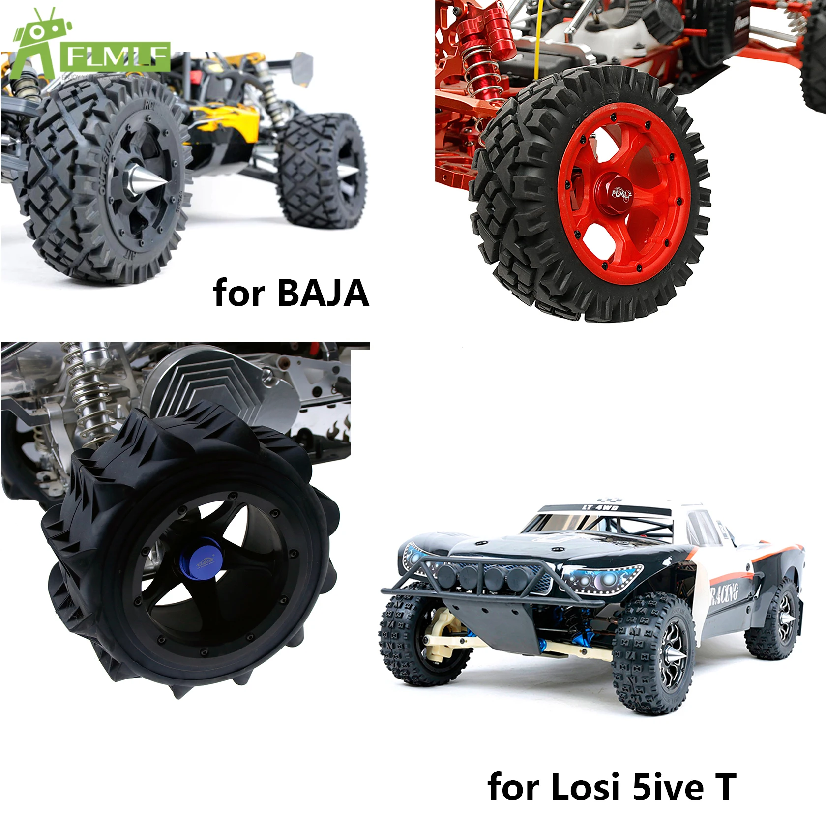 Porca de roda de liga 4 tamanhos 24mm, adequada para 1/5 hpi rofun baha rovan km baja 5b 5t 5sc ou losi 5ive t rc carro brinquedos peças de jogos