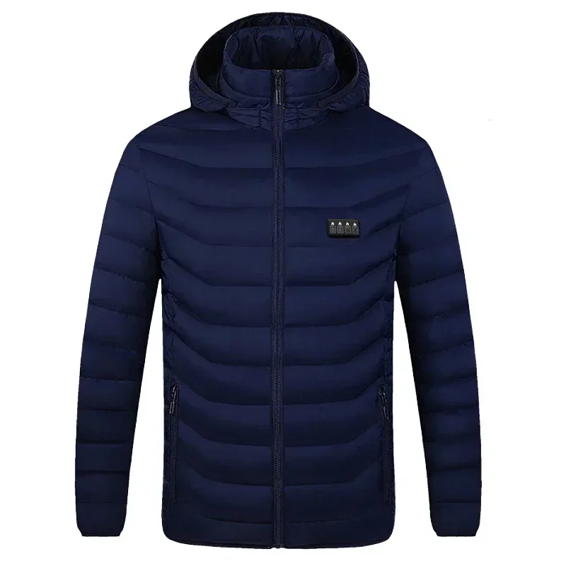 Chaqueta de algodón con Control Dual para hombre, abrigo cálido eficiente con USB para esquiar al aire libre, 9 zonas, invierno, novedad de 2024