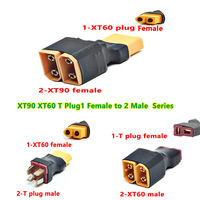 XT90 XT60 T Plug 1 Female to 2 Male Parallel / Series Adapter Lipo Battery Converter Connector Plug For RC Car Plane Parts