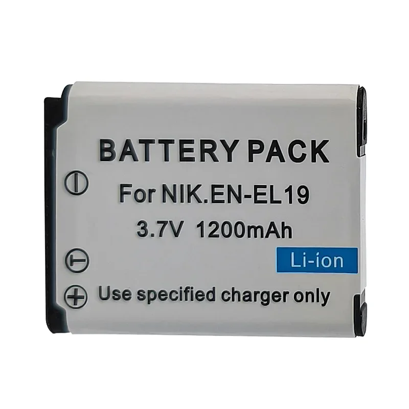 3.7V 1200mAH EN-EL19 ENEL19 EN EL19 Camera Battery Suitable for Nikon Coolpix W100 W150 S100 S6600 S3100 S3300 S7000 S2500 S2600