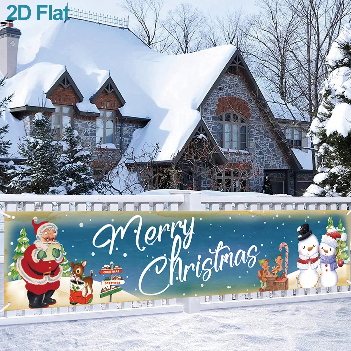 Merry Christmas Banner Christmas Party Decoration Kids Favor 2025 Xmas Santa Claus Banner Navidad Natal New Year Gift 2026