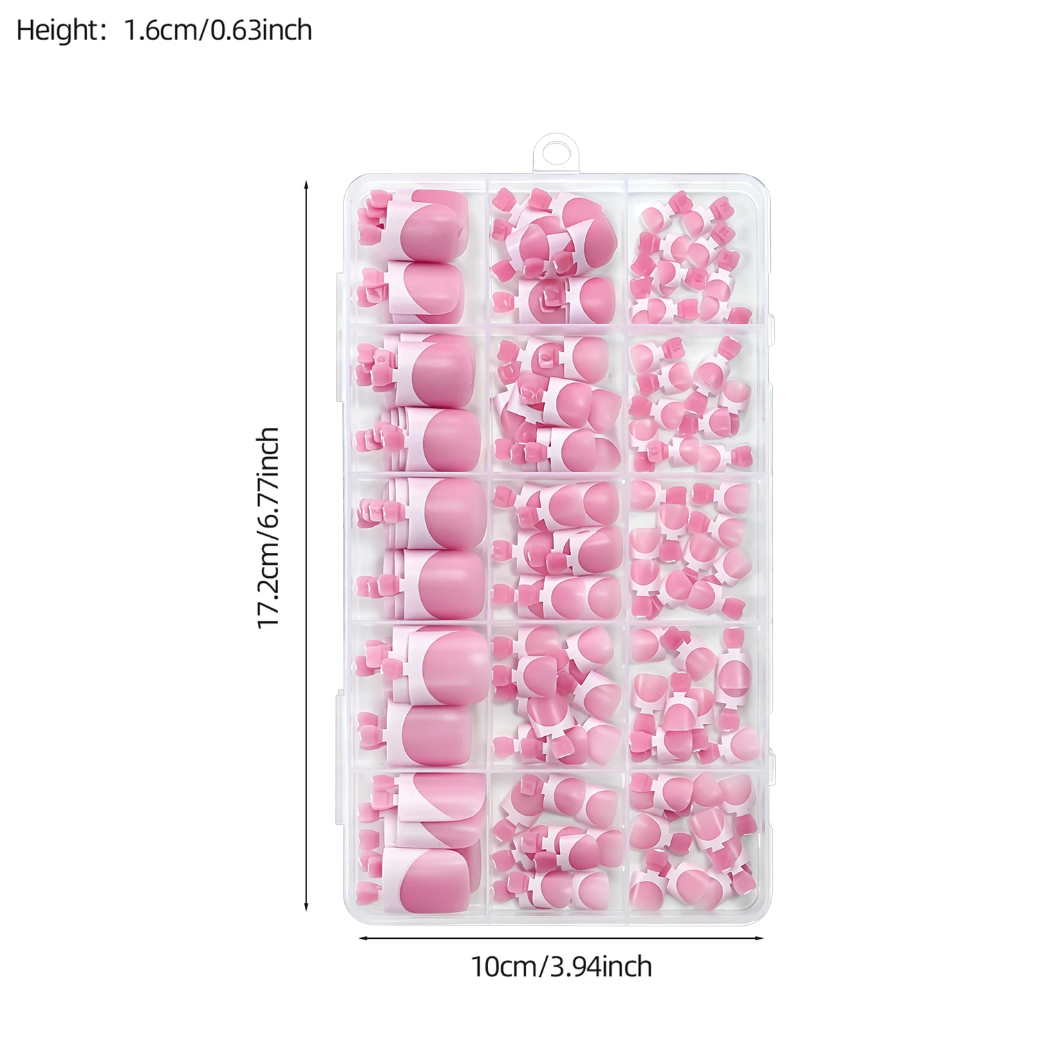 150Pcs Nude Pink French Tip Press On Toe Nails White Edge Short Square Fake Toenails for Summer Daily Beach Holiday Foot Nail TD view 6