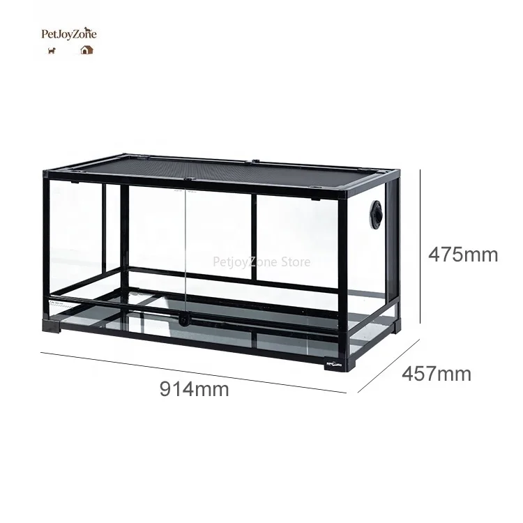 

Easy Assembled Knock-Down Eco-Friendly Glass Reptile Habitat Gecko Cage Pet Terrarium For Reptiles Tank PetJoyZone