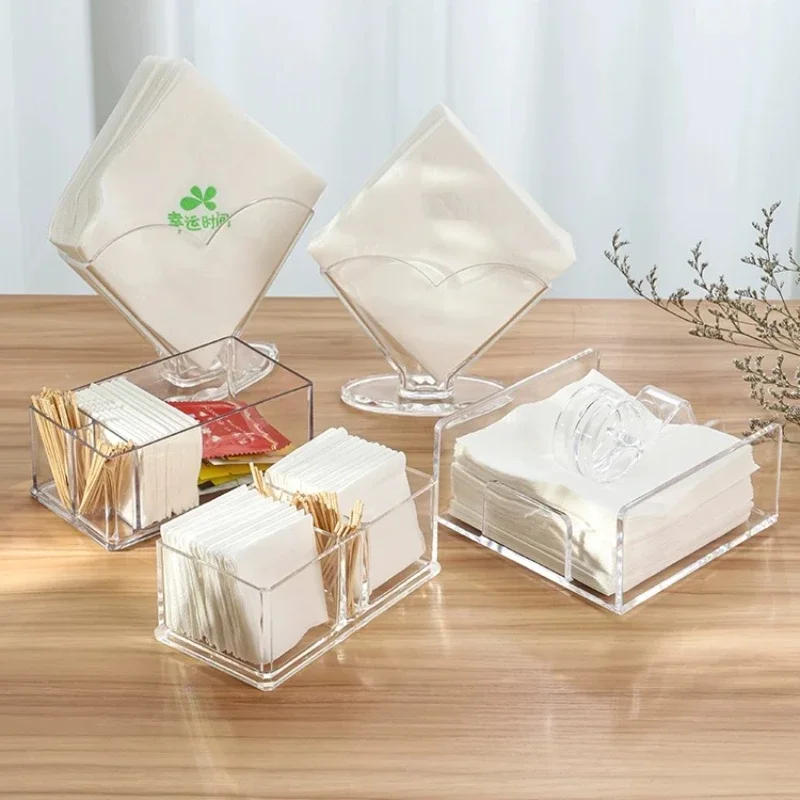 Acrylic Tissue Box Transparent Tissue Holder Vertical Tissue Holder Restaurant Table Storage Accessory Hotel Specialized