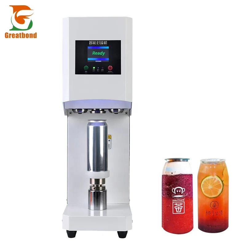Hot Sell Commercial Automatic Plastic Custom Beverage Jar Bottle Beer Bubble Tea Intelligent Cans Seamer Sealing Canning Machine