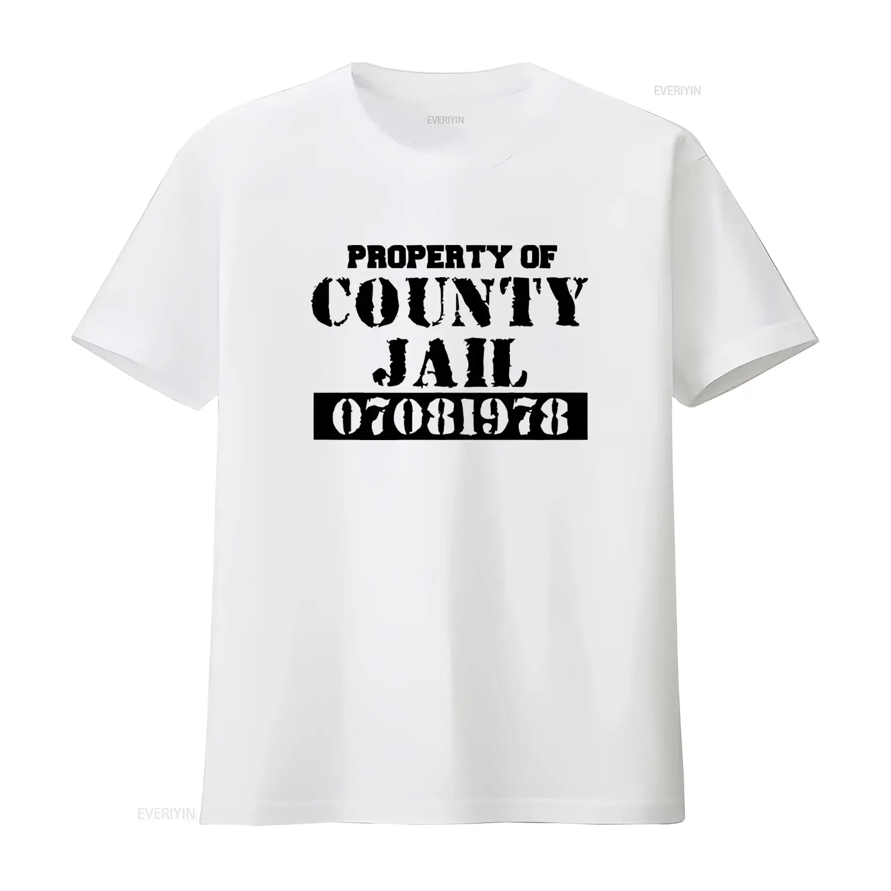Property of County Jail Prison Orange T Shirt Front Back 70 vintage Washed designer clothes Top For Everyday Wear graphic