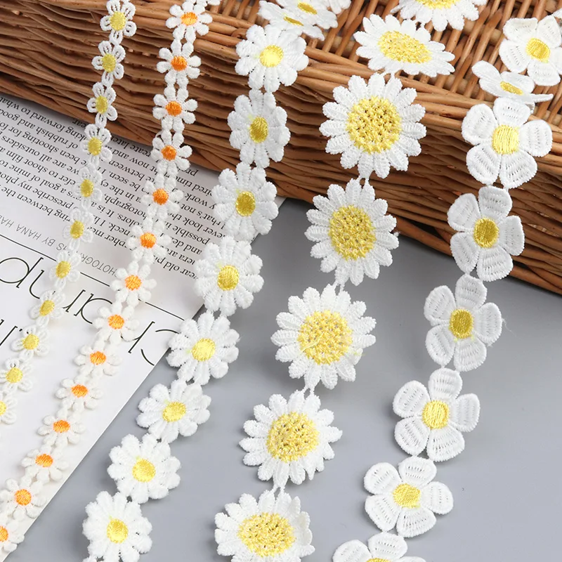 

Sunflower lace accessories, clothes decoration, handmade DIY water-soluble color fringed petals, coat and hat material, cloth