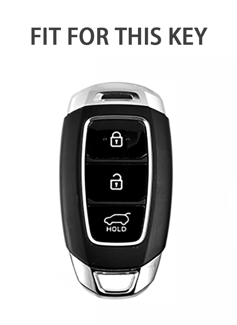 3 Buttons Carbon Fiber Soft TPU Car Key Case Cover for Hyundai I30 Ix35 Kona Encino Solaris Azera Accent TM Palisade Santa Fe - Image 2