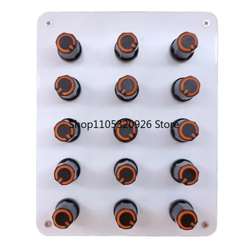 15-Knob MIDI Controller - Custom CC Information & Volume Control, USB-C Interface, Compatible with Music Hosting Software