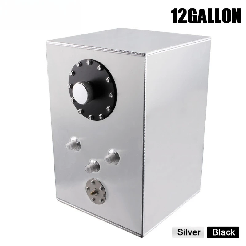 Suitable for car modification parts: 12-gallon auxiliary fuel tank, 45L aluminum racing fuel tank, gas canister, plastic cap