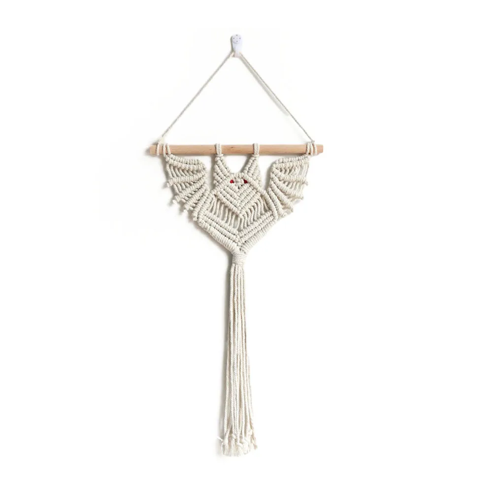 Woven Wall Hanging Macrame Tapestry Bat Pattern For Living Room Decoration Home Background Wall Decoration Home Decoration