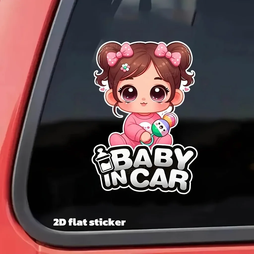 Warning Decal Cute Princess Baby In Car Waterproof Vinyl Sticker For Car Rear Window Auto Exterior DIY Decor