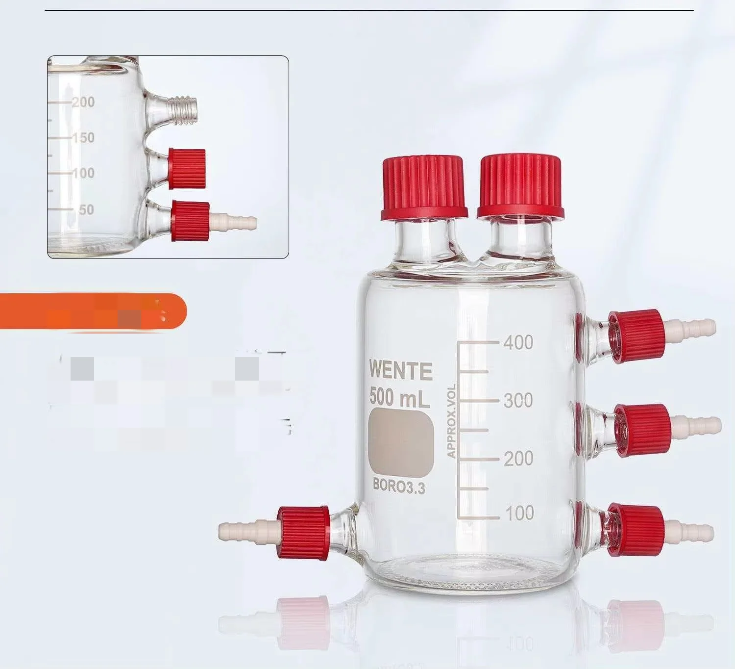 GL25 Electrode Bottle Laboratory Sampling Bottle PH Electrode Cover Sampling Fermentation Tank Feeding Bottle Multi-Channel Pipe