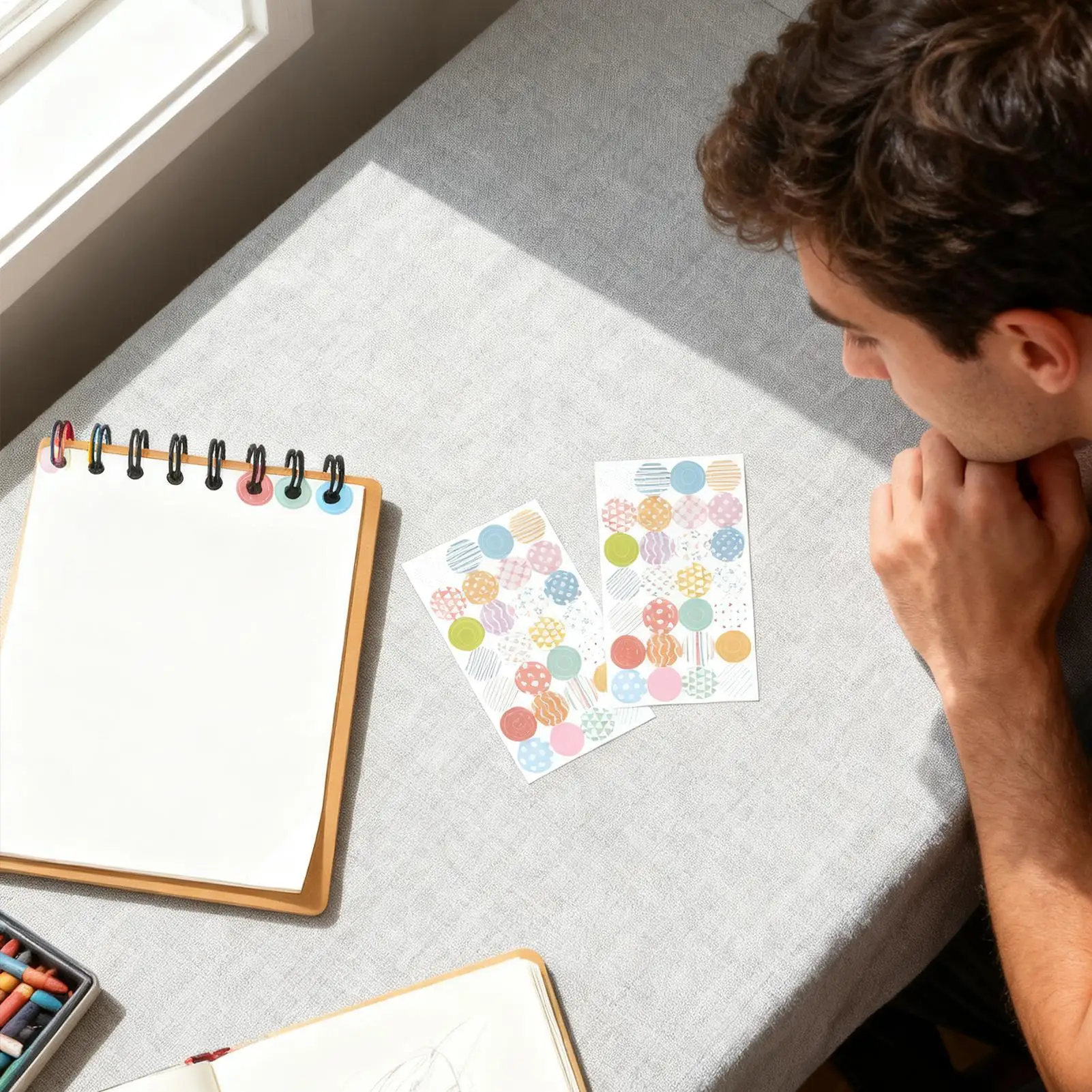 ملصقات ثقب الموثق ذاتية اللصق دوائر مستديرة واقيات ثقب ذاتية اللصق للورق لصياغة كتاب حزمة الملاحظات السائبة #2