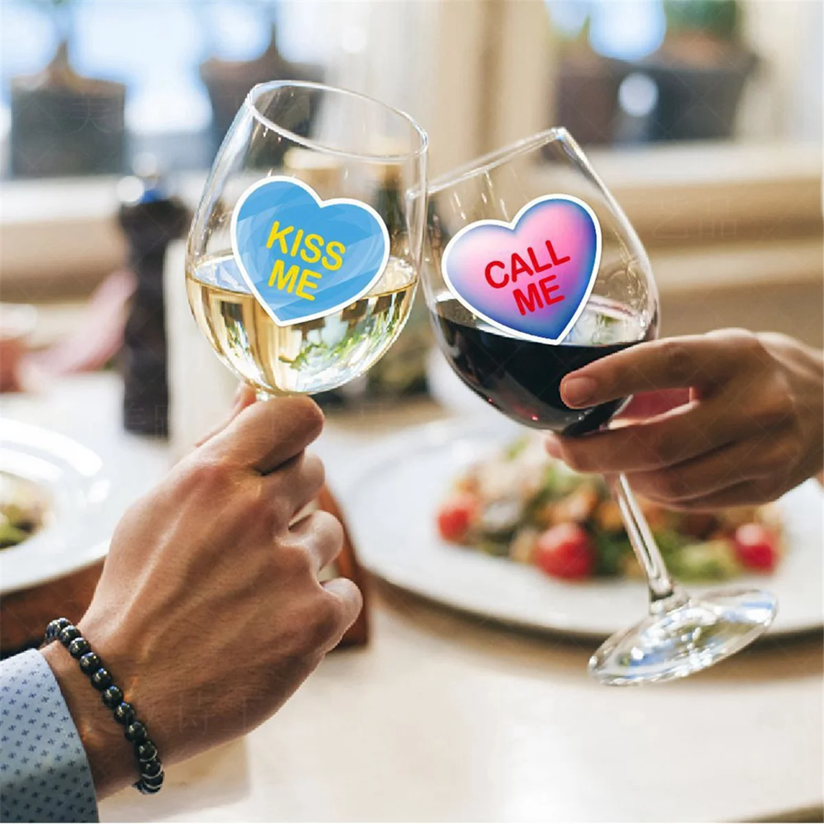 발렌타인 데이 파티 장식 스티커, 발렌타인 데이 휴일 봉투 선물, 사랑 스티커, 4 팩