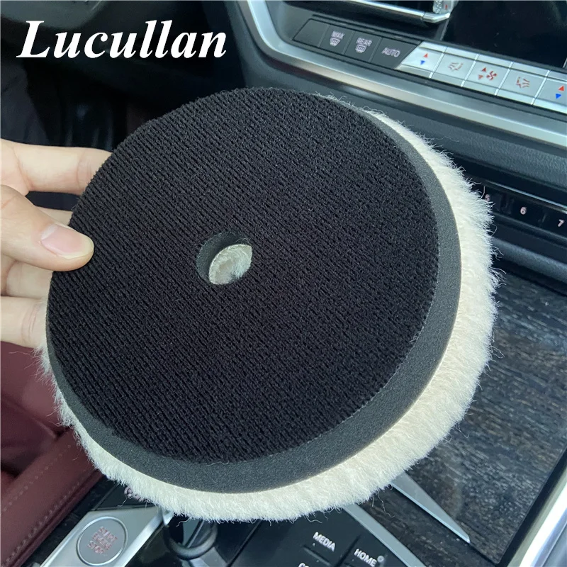 Lucullan 150mm Wool Polishing Sponge Kits High Density Lambs Woollen Cutting Buffing Pad For Car Polisher