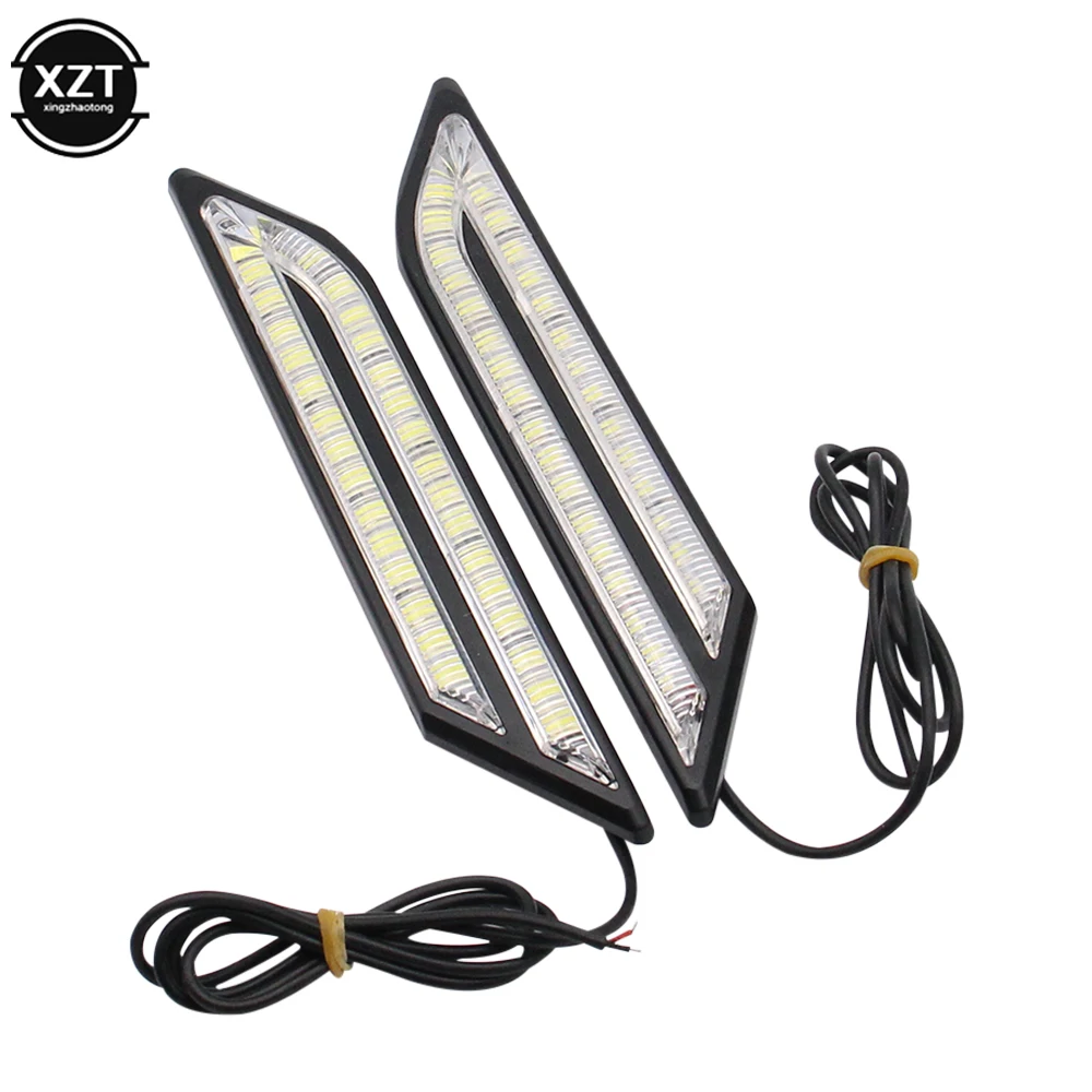 2pcs 12V DRL LED Daytime Running Lights 33SMD Car Light Assembly for Car Waterproof DRL LED Driving Lights Daylight White