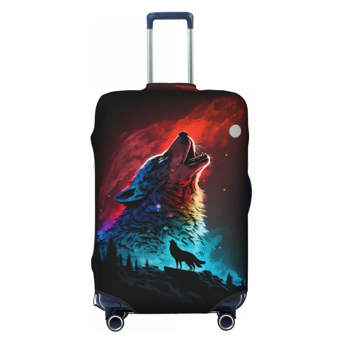 Custom Ghost Wolf Suitcase Cover Washable Travel Luggage Covers for 18-32 inch