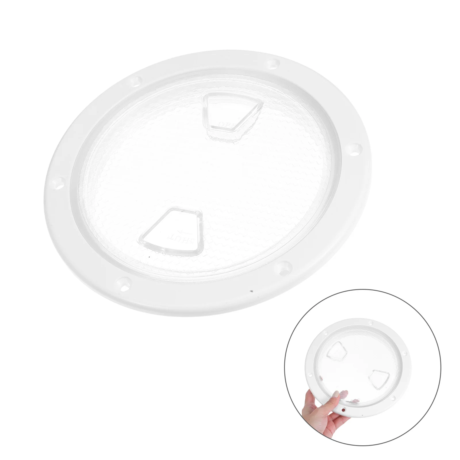 

6 Inch Transparent Boat Hatch Cover Round Shape Deck Plate Access Non Slip Weather Resistant for Kayak Yacht Protection